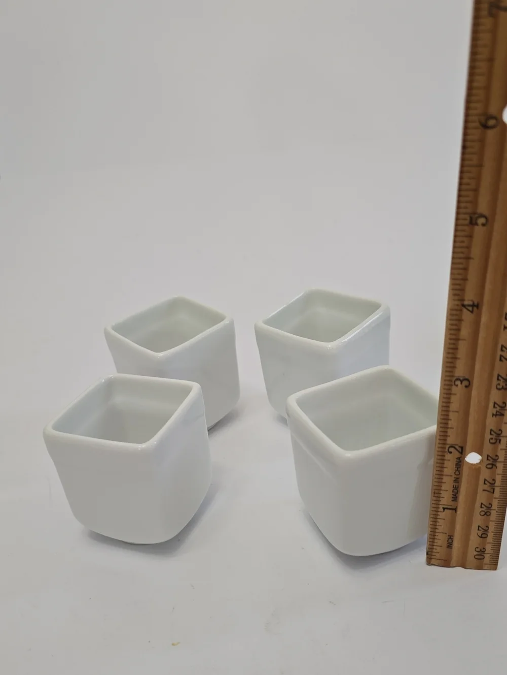 Pier 1 Imports Tasting Party Set Of 4 Tasting Cups And 1 Tray Porcelain White